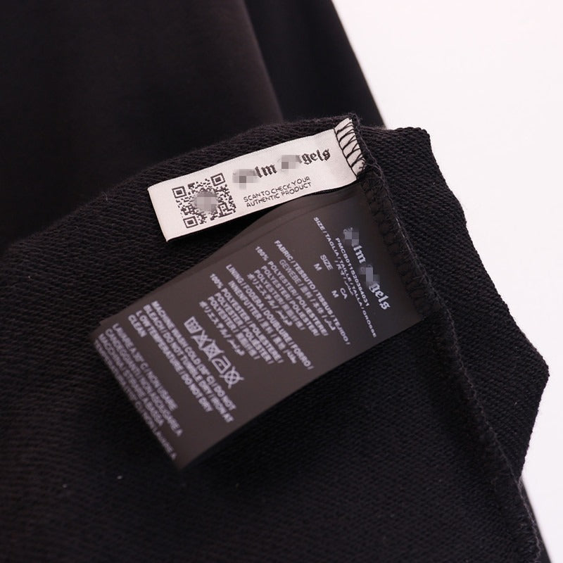 Palm Angels Hoodie Smoke Letter Flame Print Hooded Sweater