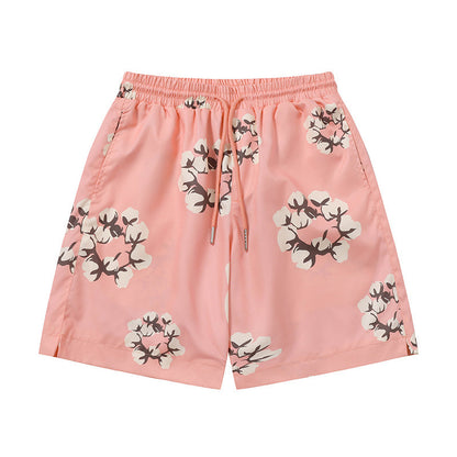 Denim Tears Shorts Yellow flower woven