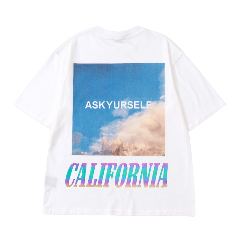 Askyurself T-shirts Printed High Street Loose Short Sleeve T-shirt for Men