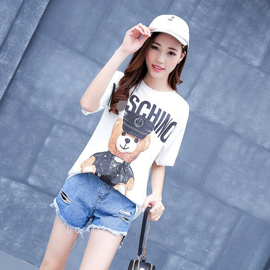 Moschino T-shirt Summer Short Sleeve Loose-Fitting Pure Cotton T-shirt
