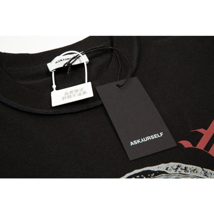 Askyurself T-shirts Sanskrit Circle Printing inside-out Wear Design Loose Couple