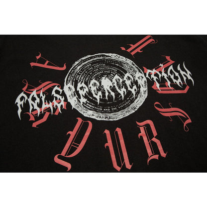 Askyurself T-shirts Sanskrit Circle Printing inside-out Wear Design Loose Couple