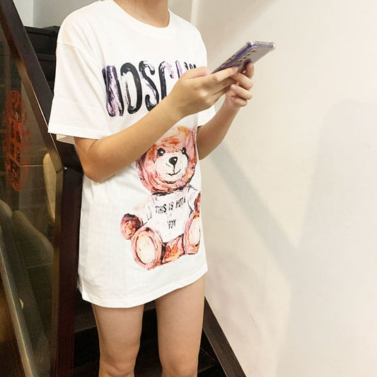 Moschino T-shirt Loose Round Neck T-shirt