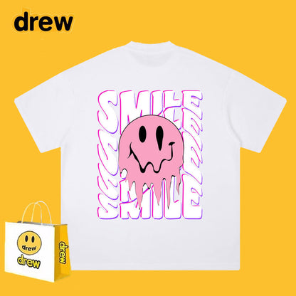 Drew T-shirts Drew Short Sleeve Letter Smiley Face Short