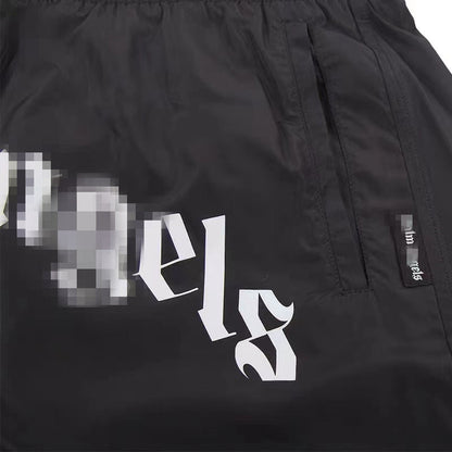 Palm Angels Shorts Angel Letter Print Loose Cropped Pants for Men and Women