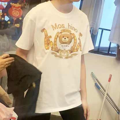 Moschino T-shirt Loose Round Neck T-shirt
