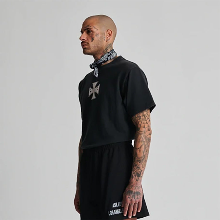 Askyurself T-shirts Casual Loose Men's and Women's Short-Sleeved T-shirt Black