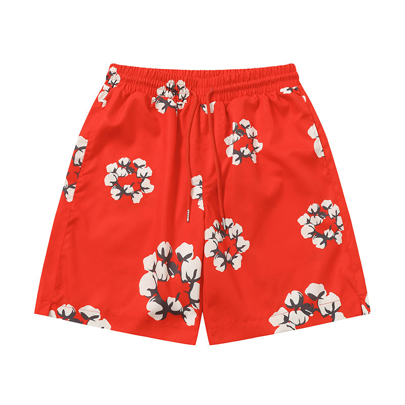 Denim Tears Shorts Yellow flower woven