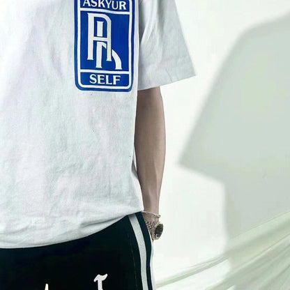 Askyurself T-shirts Retro Loose Men's and Women's Short-Sleeved T-shirt