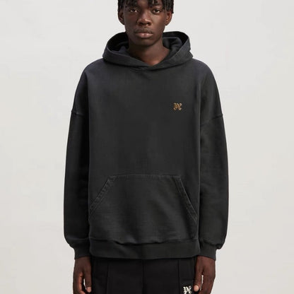 Palm Angels Hoodie Smoke Letter Flame Print Hooded Sweater