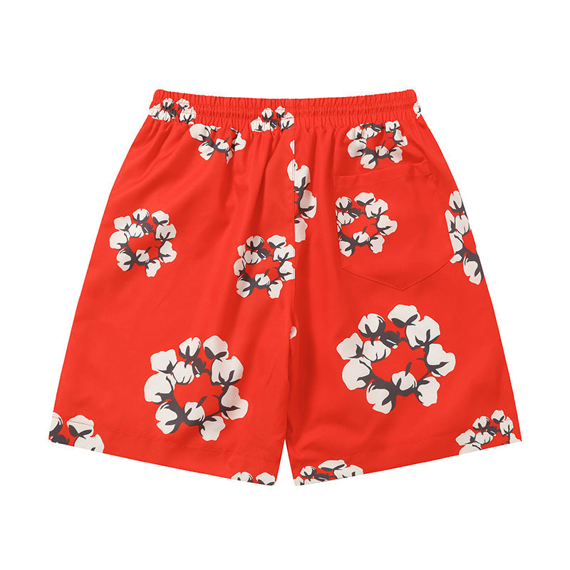 Denim Tears Shorts Yellow flower woven